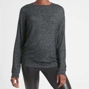 athleta mindful pullover sweater in gray size medium athletic cozy minimalist
